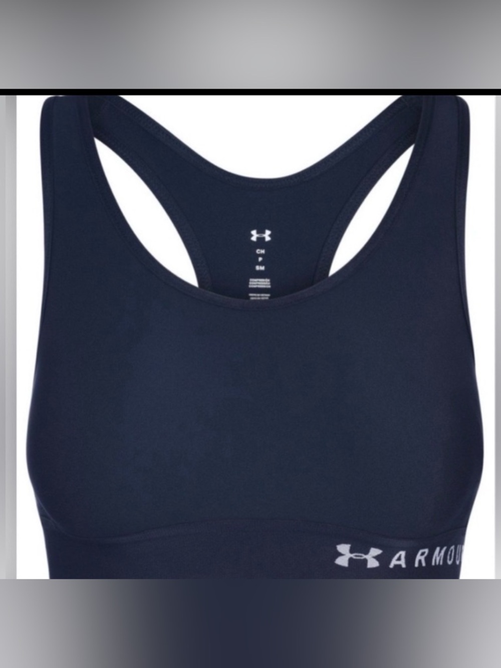 Under Armour Medium Support Black Compression Sports Bra Keyhole Back XS NWT